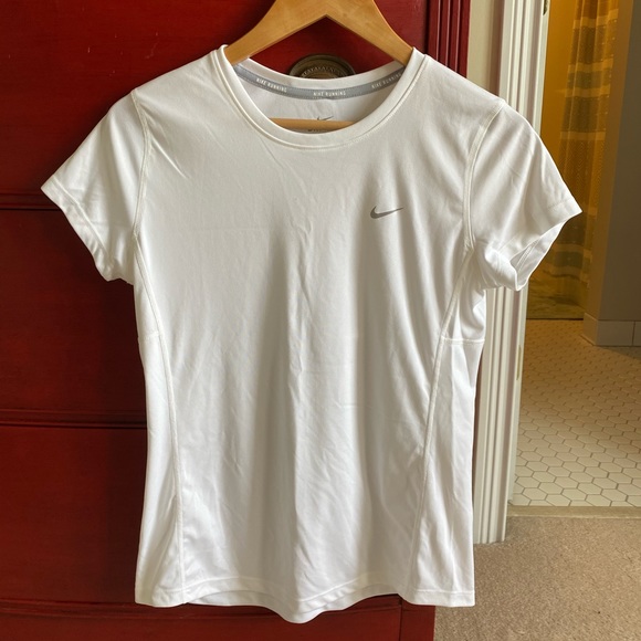 Nike Womens Running White Top Medium - Picture 1 of 5